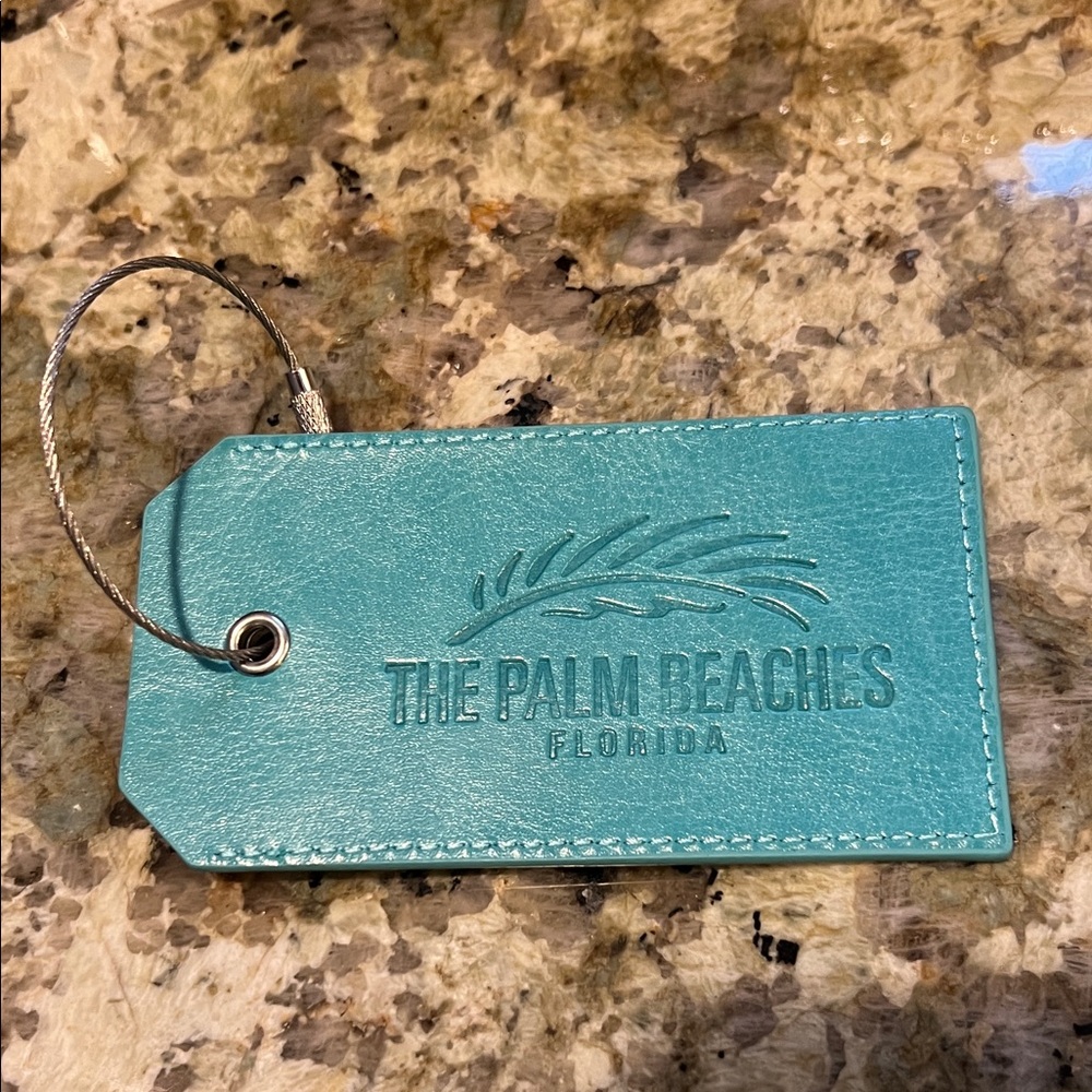 The Palm Beaches Florida Teal Luggage Tag - Brand New!